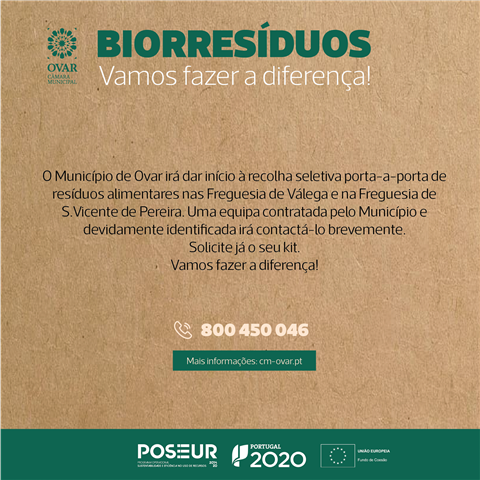 Campanha de Biorresíduos arranca em Válega e S. Vicente de Pereira