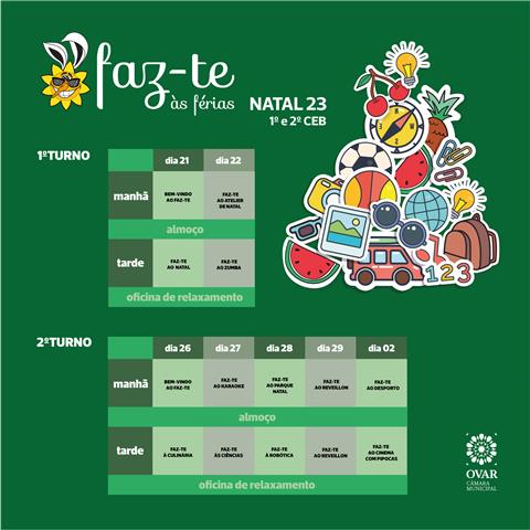 Abertas as inscrições para o «Faz-te às Férias Natal 2023»