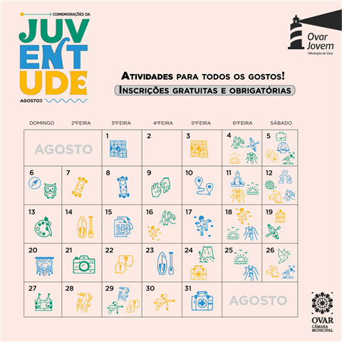 Câmara Municipal de Ovar promove um mês repleto de atividades gratuitas nas Comemorações da Juventude