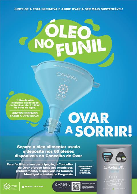 Município de Ovar incentiva população a reciclar o Óleo Alimentar Usado