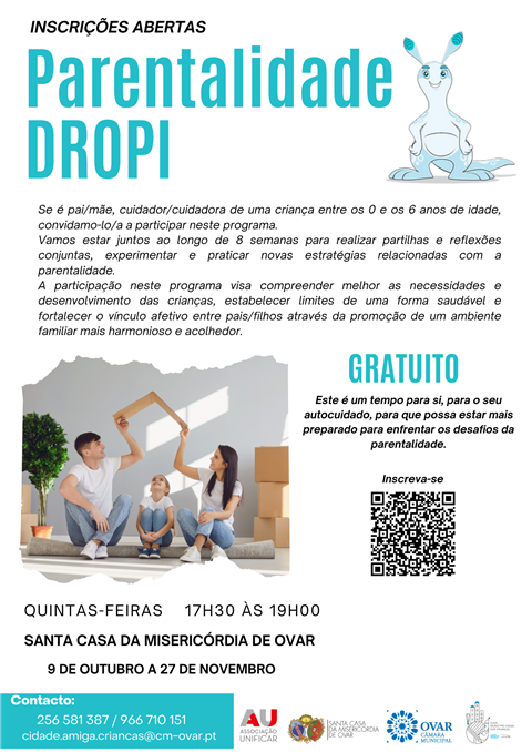DROPI – Programa de Parentalidade e Vinculação regressa a Ovar para apoiar famílias
