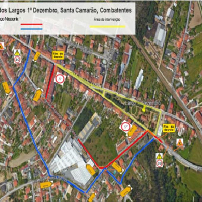 Requalificação dos Largos 1º de Dezembro, Santa Camarão e Combatentes e percursos de ligação – Rua Visconde de Ovar | Condicionamentos ao Trânsito